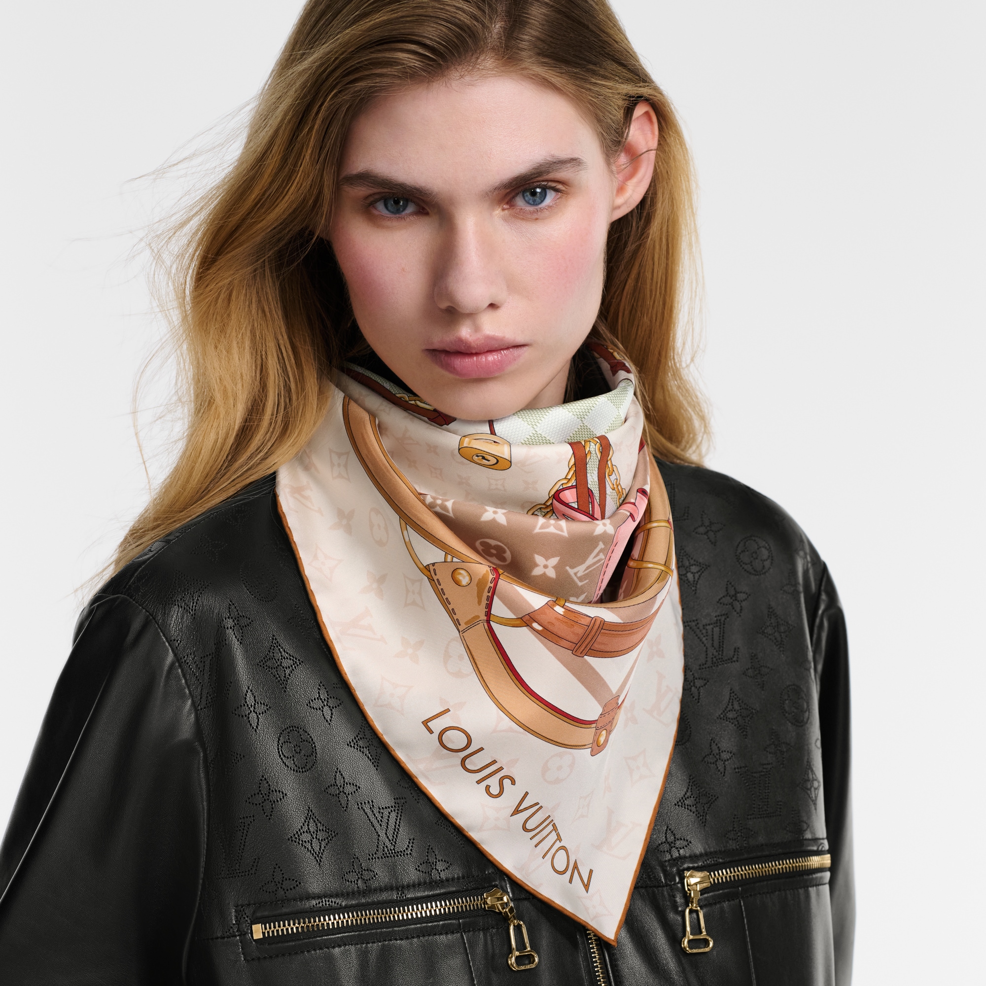 ウィメンズ シルクスカーフ&バンドー - ベージュ｜ルイ・ヴィトン 公式